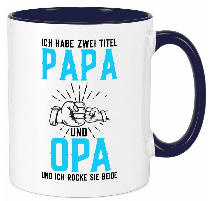 Papa und Opa | zwei Titel Rocke sie Beide Humor Familie Geschenkidee Tasse