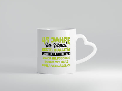 45 Jahre im Dienst | Jubiläum Arbeit v4 Humor Kollegen Büro Geschenkidee Tasse