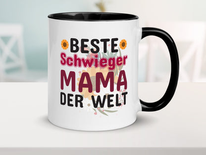Beste Schwiegermama | Schwiegermutter Tasse Blumen Humor Familie Geschenkidee