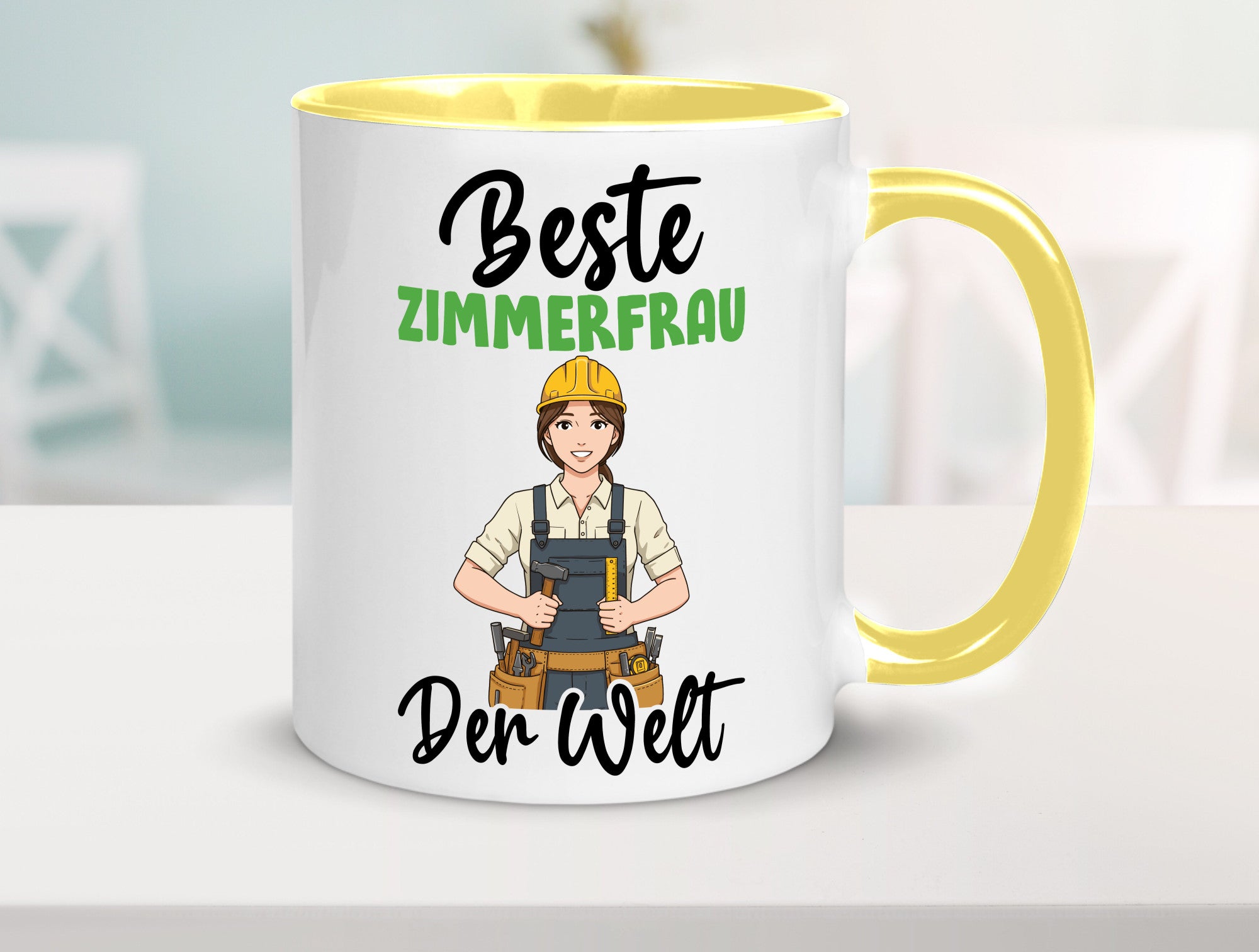 Beste Zimmerfrau| Holzbau | Handwerkerin v2 Geschenk Humor Geschenkidee