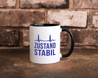 Zustand stabil | Herzschlag v2 Geschenk Humor Geschenkidee lustiger Spruch Tasse