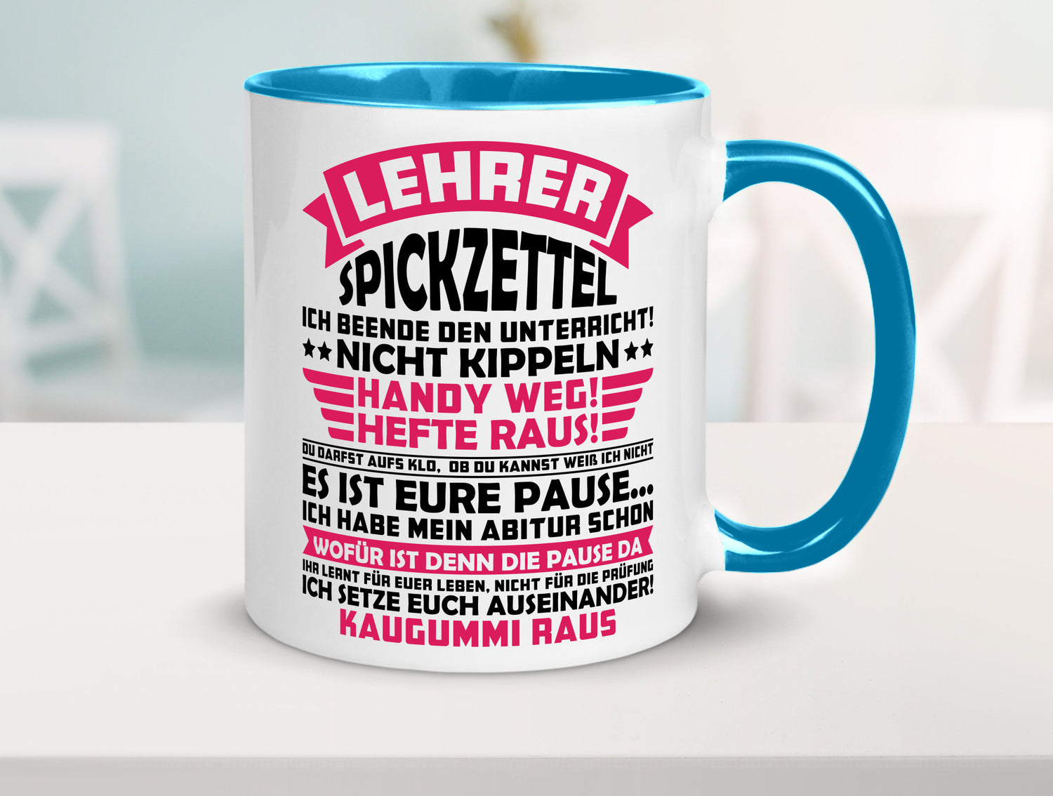 Lehrer Spickzettel | Beruf Tasse lustiger Spruch vl8 Geschenkidee Arbeit