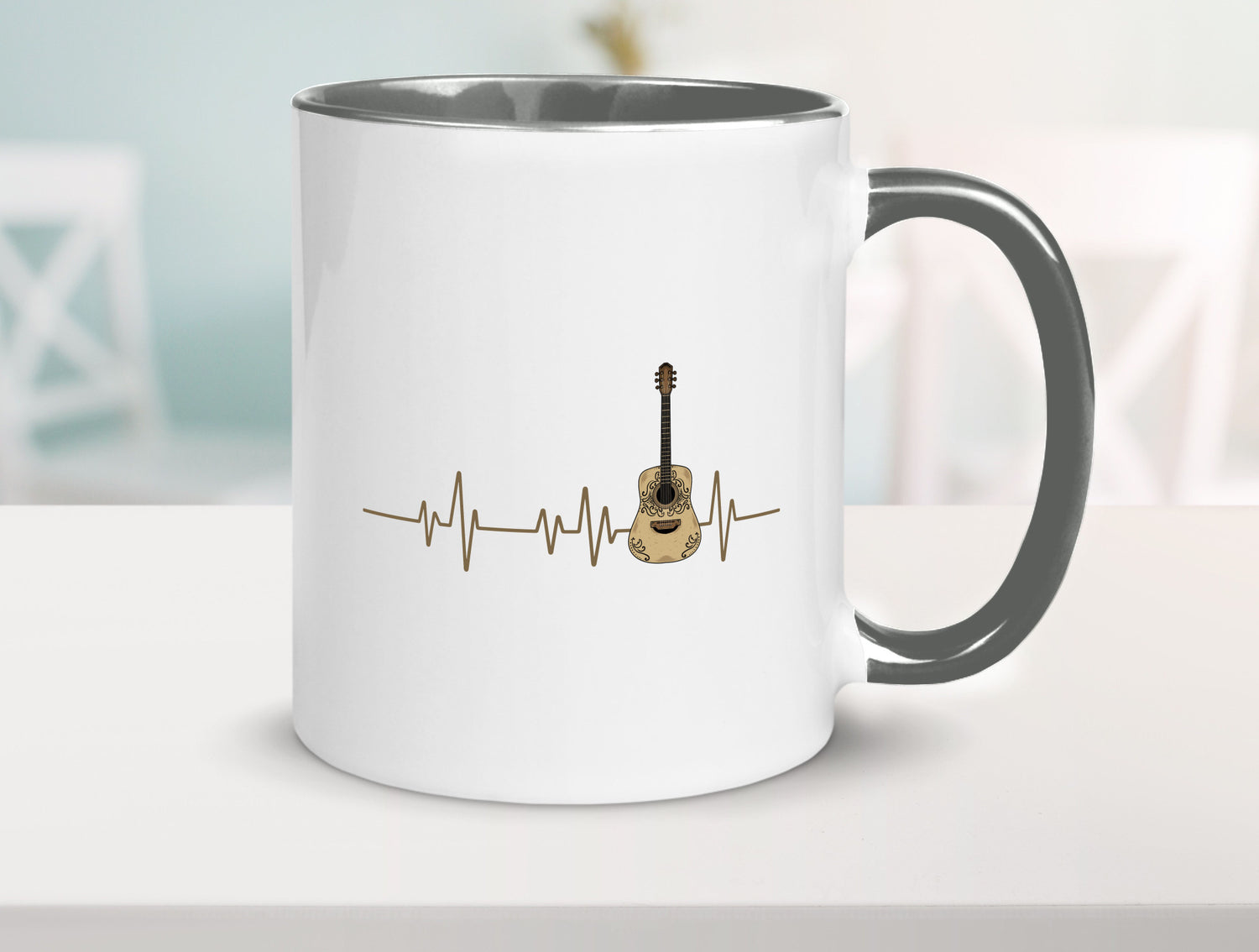 Gitarre Herzschlag | Motiv Musiker Rock Musik lustig Humor Geschenkidee
