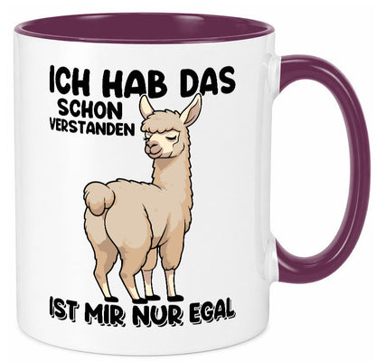 Hab ich verstanden ist mir nur egal | Lama Alpaka Geschenk Humor Geschenkidee Tasse
