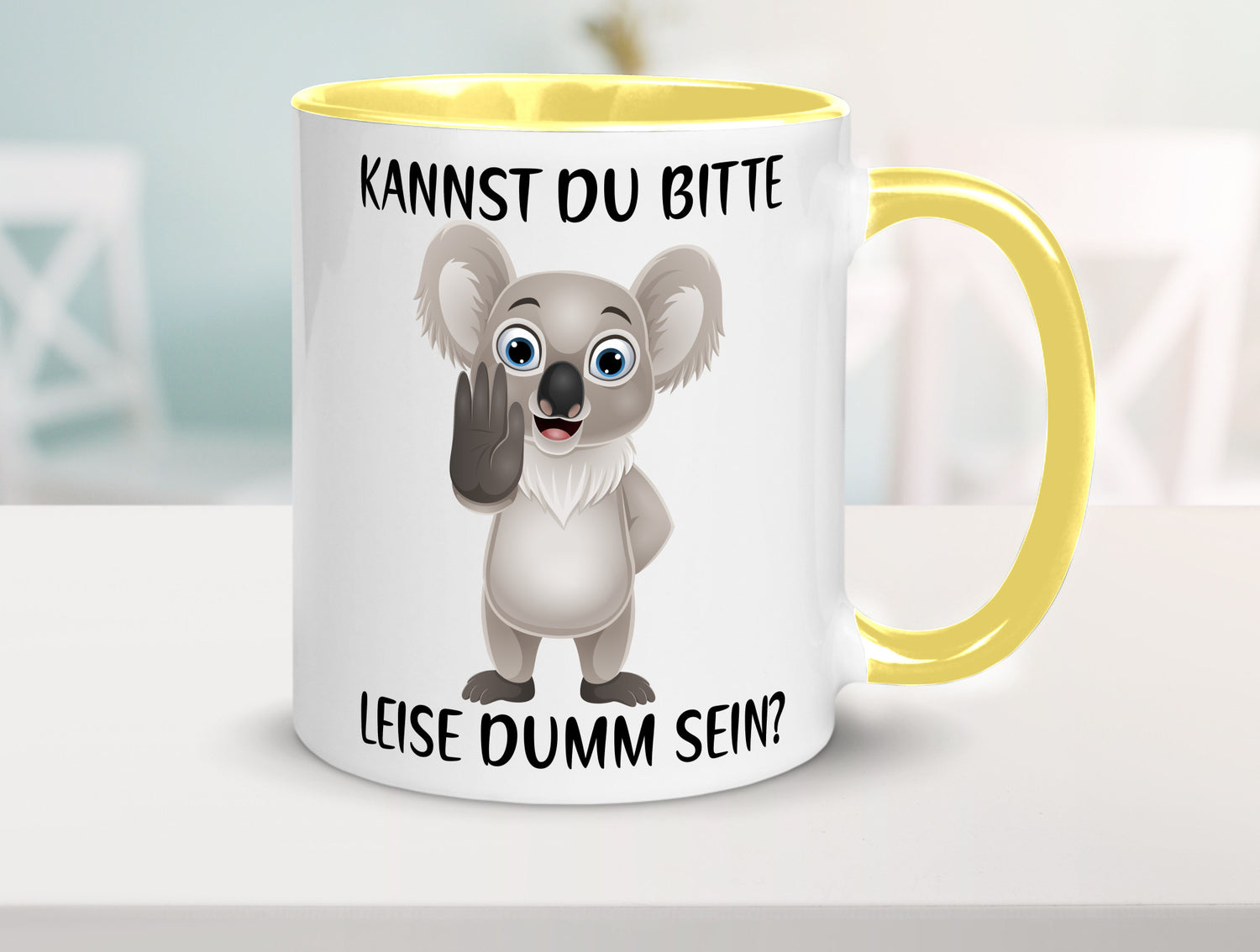 Bitte leise dumm sein | frecher Koala Flüstern Comic Humor Geschenkidee Tasse