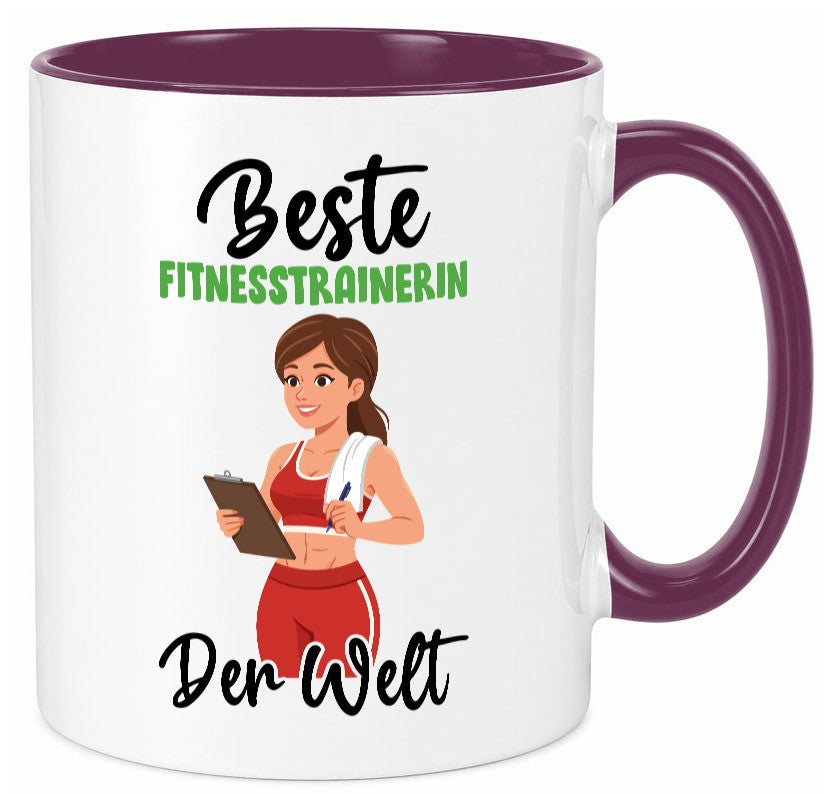 Beste Fitnesstrainerin | Trainerin Sport v2 lustiger Spruch Geschenk Humor Tasse