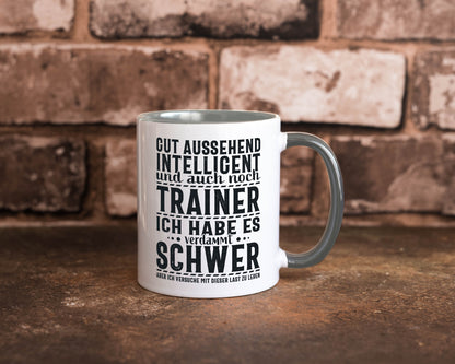 Gut aussehender Trainer |gestrichelte Linie | Punkte lustiger Spruch Geschenk