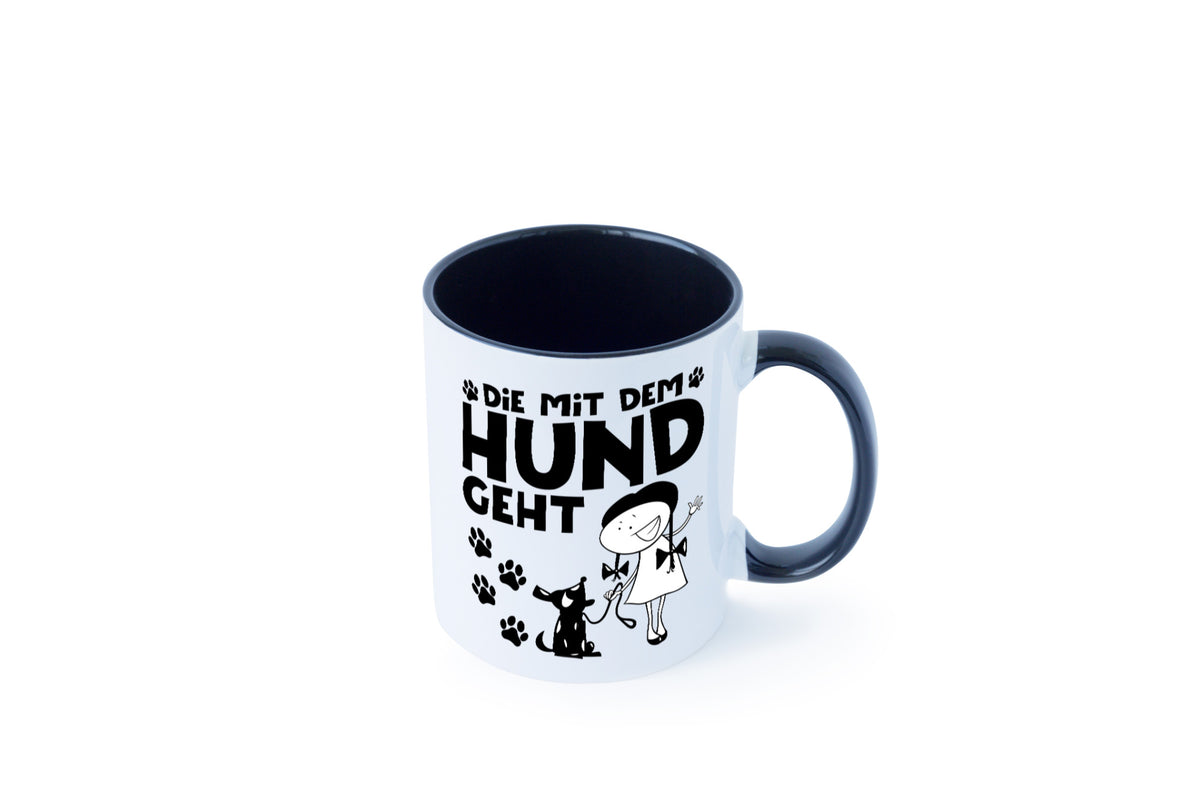 Die mit dem Hund geht | Hundeliebhaber Geschenk Tierliebhaber Humor lustiger Tasse