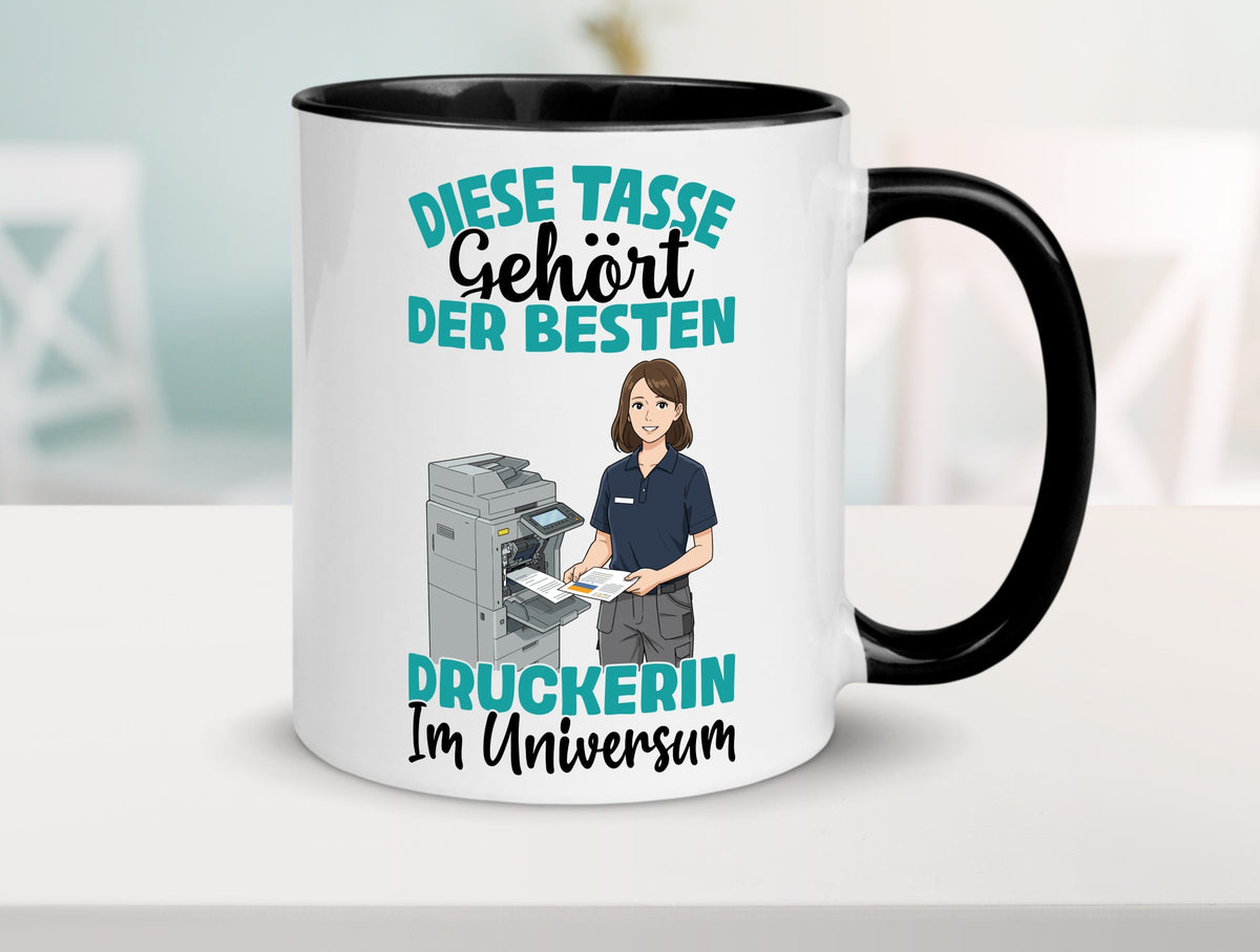 Im Universum: Druckerin | Druckerei Print Medien Geschenk Humor Geschenkidee Tasse