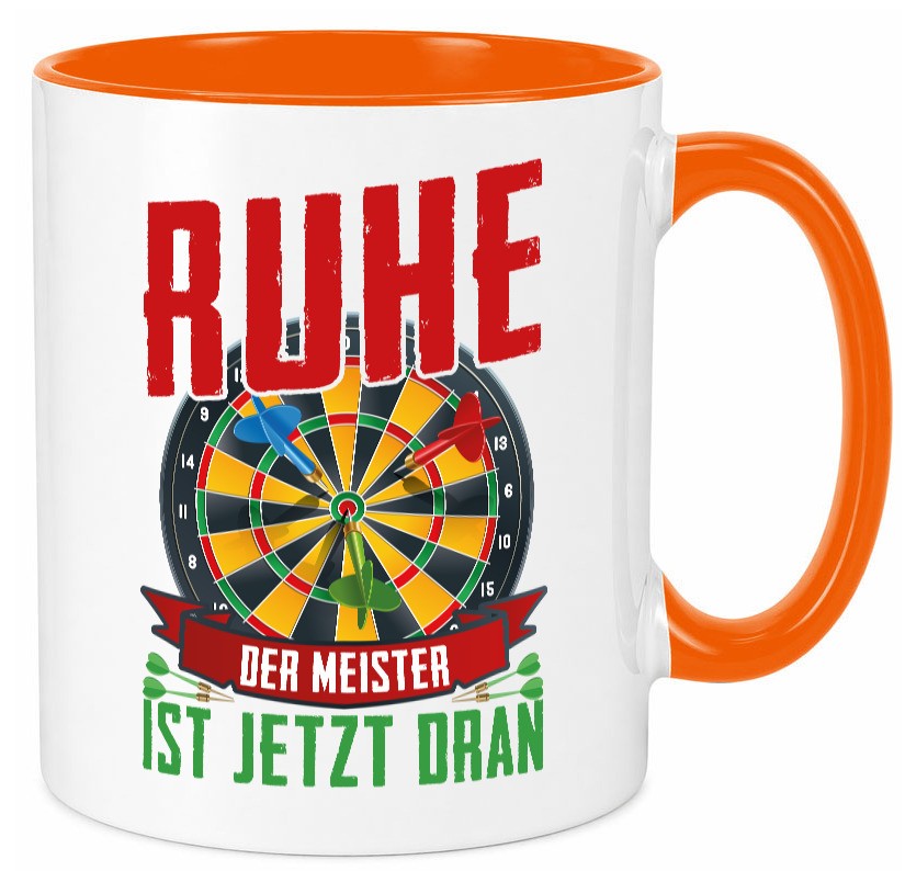 Ruhe der Meister ist dran | Dart Dartspieler Geschenkidee Humor Tasse