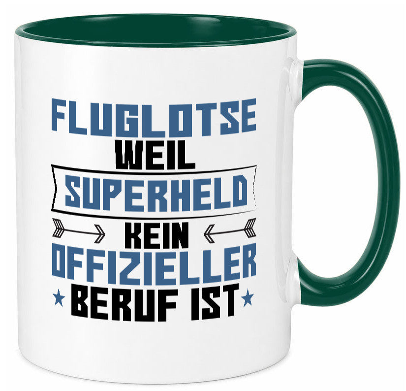 Superheld Fluglotse | Flugverkehr Flughafen Humor Geschenkidee Tasse