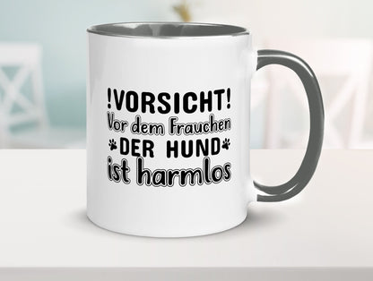 Vorsicht vor dem Frauchen | Hundebesitzerin Pfoten Geschenkidee Tierliebhaber Tasse