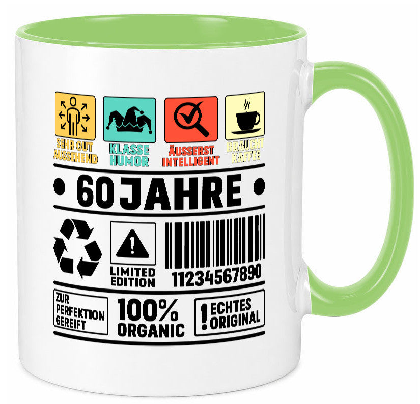 60. Geburtstag | 60 Jahre Humor Limited Edition Geschenkidee Tasse