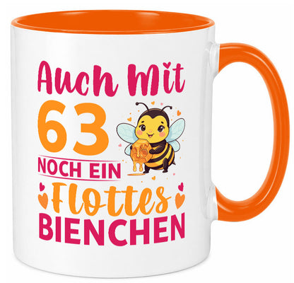 63. Geburtstag | Flottes Bienchen 63 Jahre lustiger Spruch Geschenk Tasse