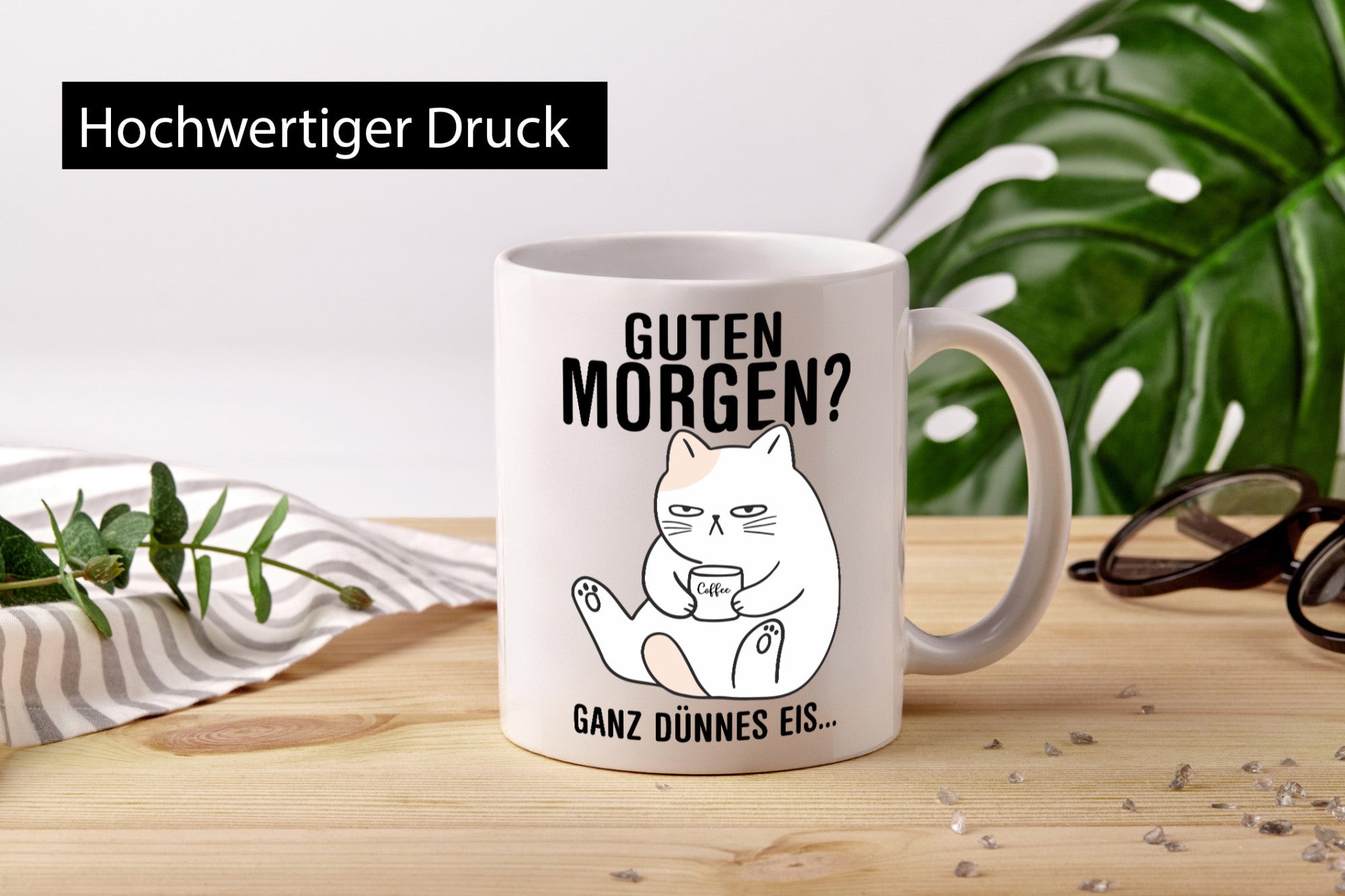 Guten Morgen? | Morgenmuffel Katze Freunde Familie Humor Geschenkidee Tasse