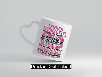 Lehrer Spickzettel | Beruf Tasse lustiger Spruch vl1 Geschenk Arbeit Kollegen