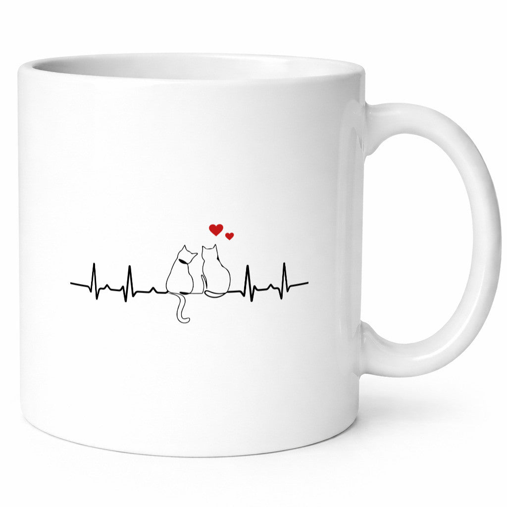 Katze Herzschlag | Motiv Katzenbesitzer Katzen Liebe Geschenk Tierliebhaber