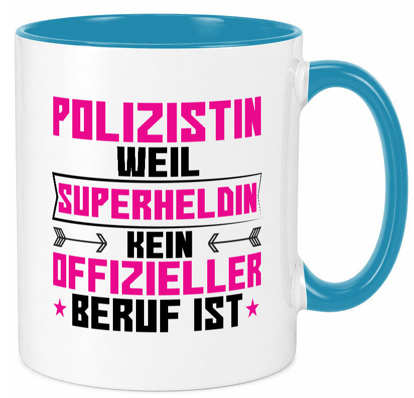 Superheldin Polizistin | Beruf Polizei Humor Arbeit Kollegen Büro Geschenkidee Tasse