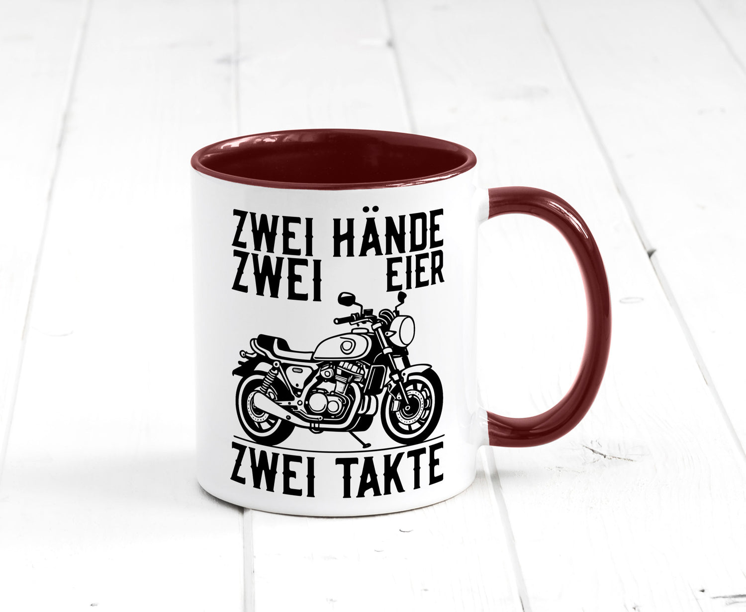 Zwei Hände | Zweitaktmotor Motorrad Moped Biker Geschenkidee Humor Tasse