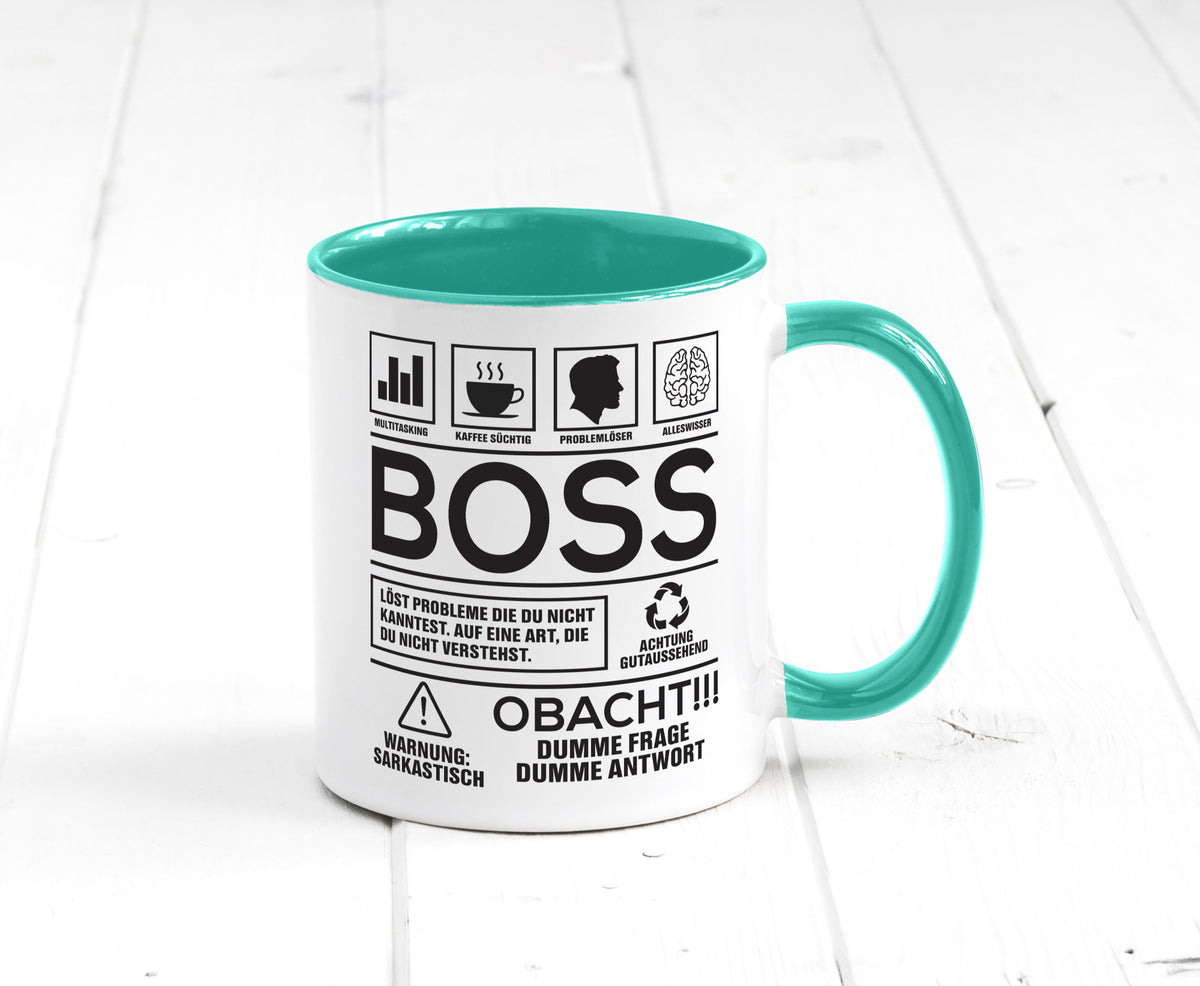 Achtung Probleme Boss | Führungskraft Vorgesetzter lustig Humor Geschenkidee Tasse