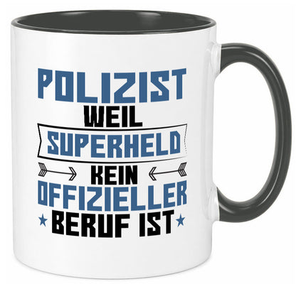 Superheld Polizist | Polizei lustiger Spruch Geschenk Humor Geschenkidee Tasse