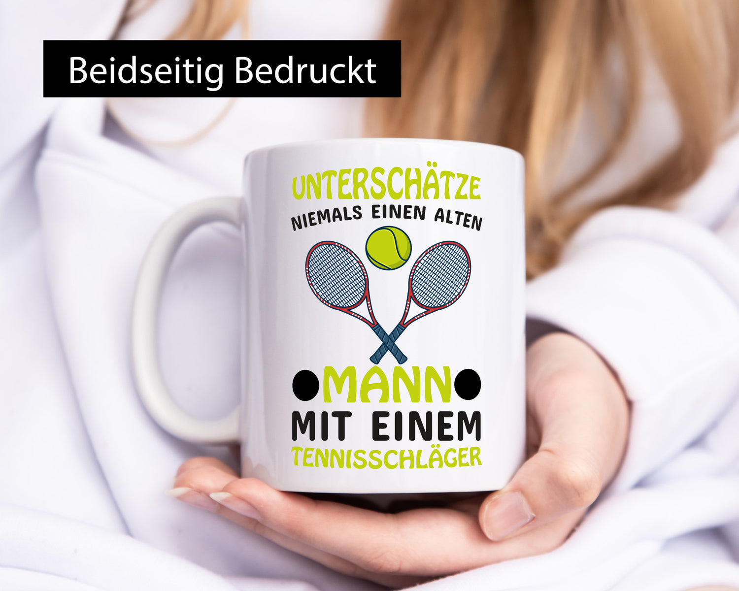 Alter Mann mit Tennis Schläger | Männer Tasse Humor lustiger Spruch Geschenk