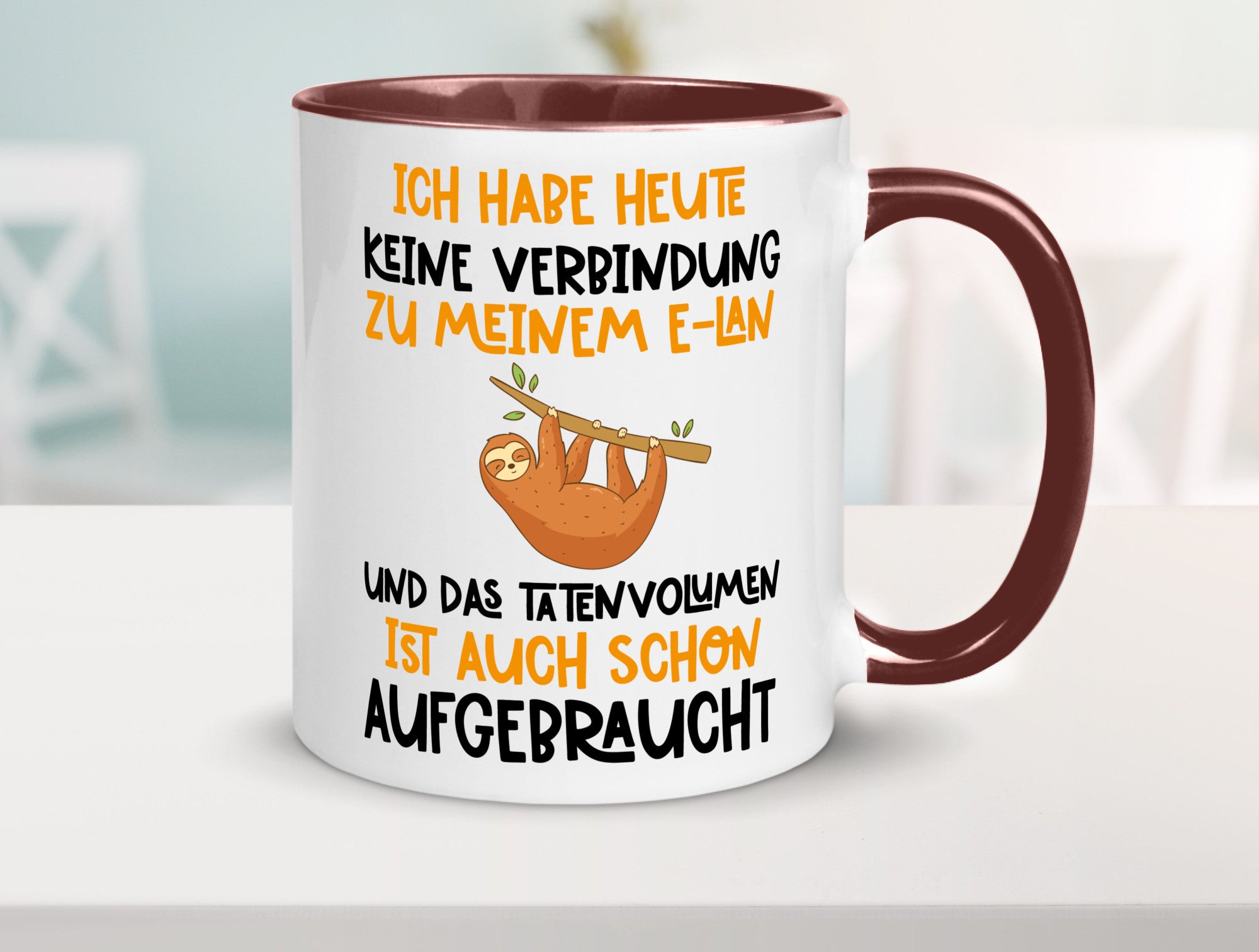 Tatenvolumen aufgebraucht | Spruch Humor Faultier Tierliebhaber Geschenkidee