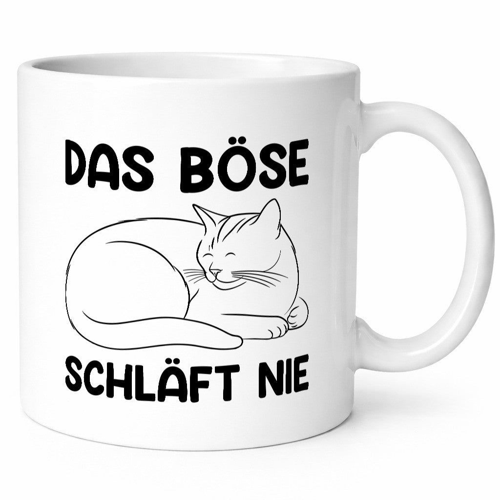 Das Böse schläft nie | Katze Frauen Geschenkidee Tierliebhaber Humor Tasse