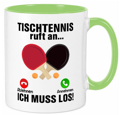Tischtennis ruft an | Tennis spielen v2 Humor Geschenkidee Tasse