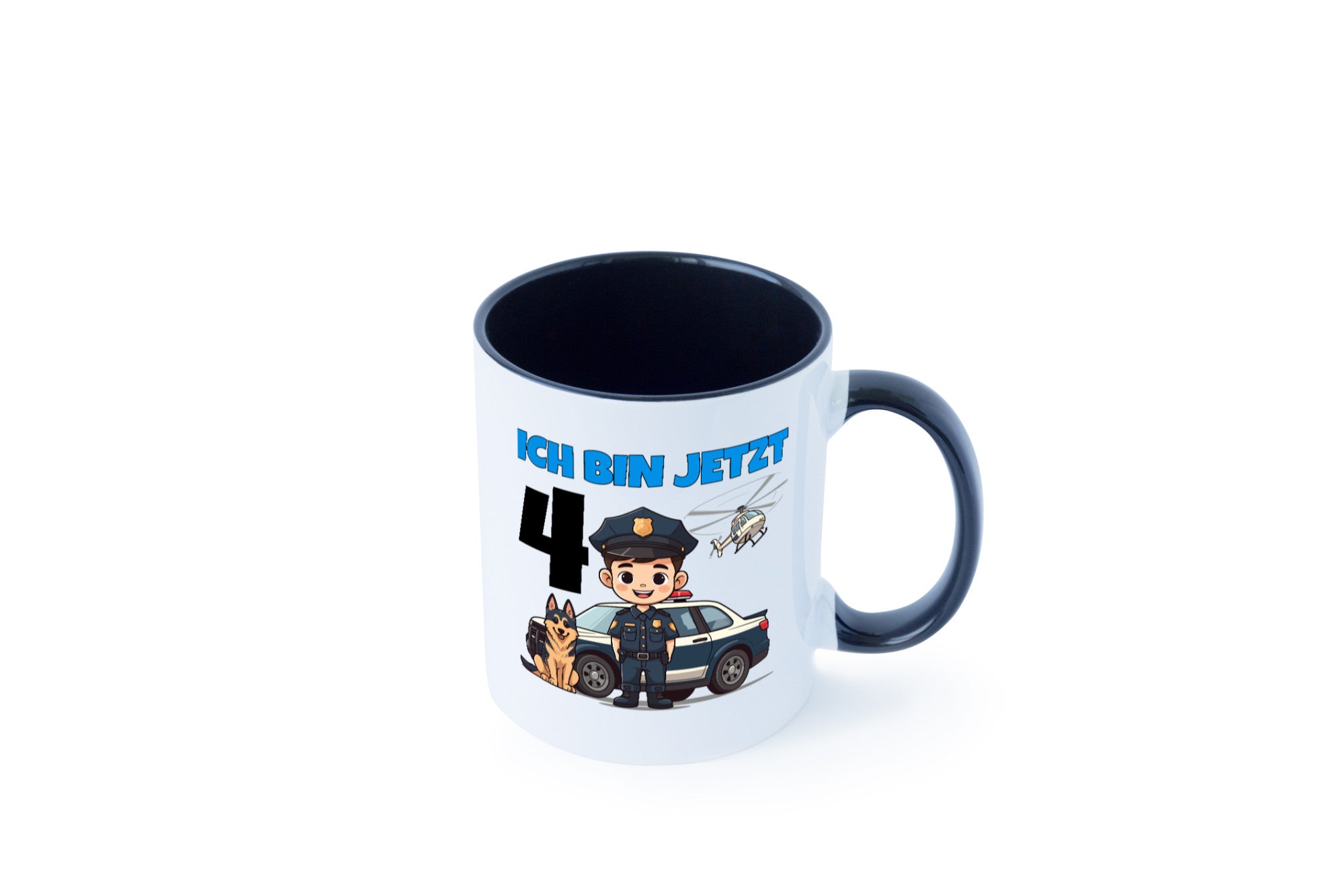4. Geburtstag | 4 Jahre Polizei Kind Polizeiauto Humor Geschenkidee Tasse