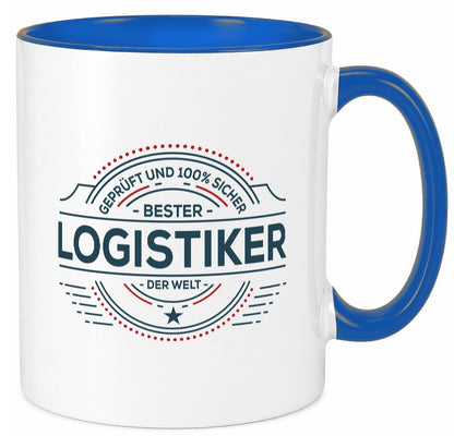 Geprüft und sicher: Logistiker | Beruf Logistik Humor Arbeit Kollegen Büro Tasse