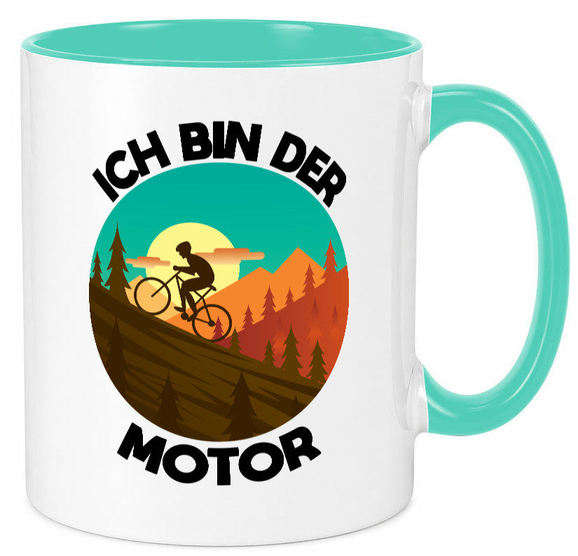 Ich bin der Motor | Mountainbiking Fahrrad Berge Geschenkidee Humor Tasse