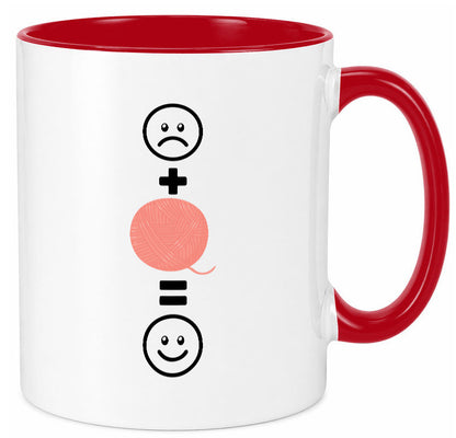 Wolle | Häkeln |Glücklich Geschenk Humor Geschenkidee lustiger Spruch Tasse