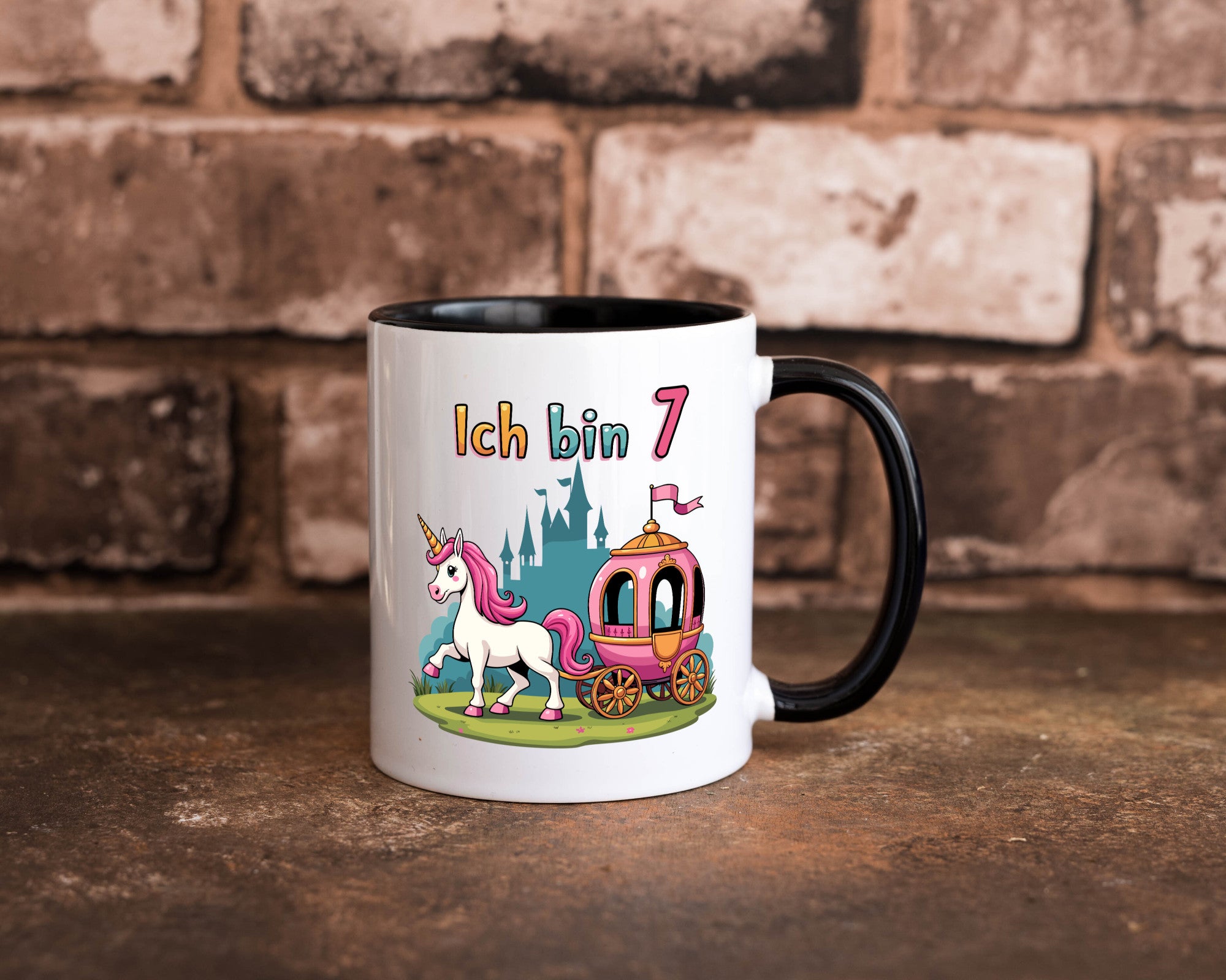 7. Geburtstag | Prinzessin in Kutsche Einhorn lustiger Spruch Geschenk