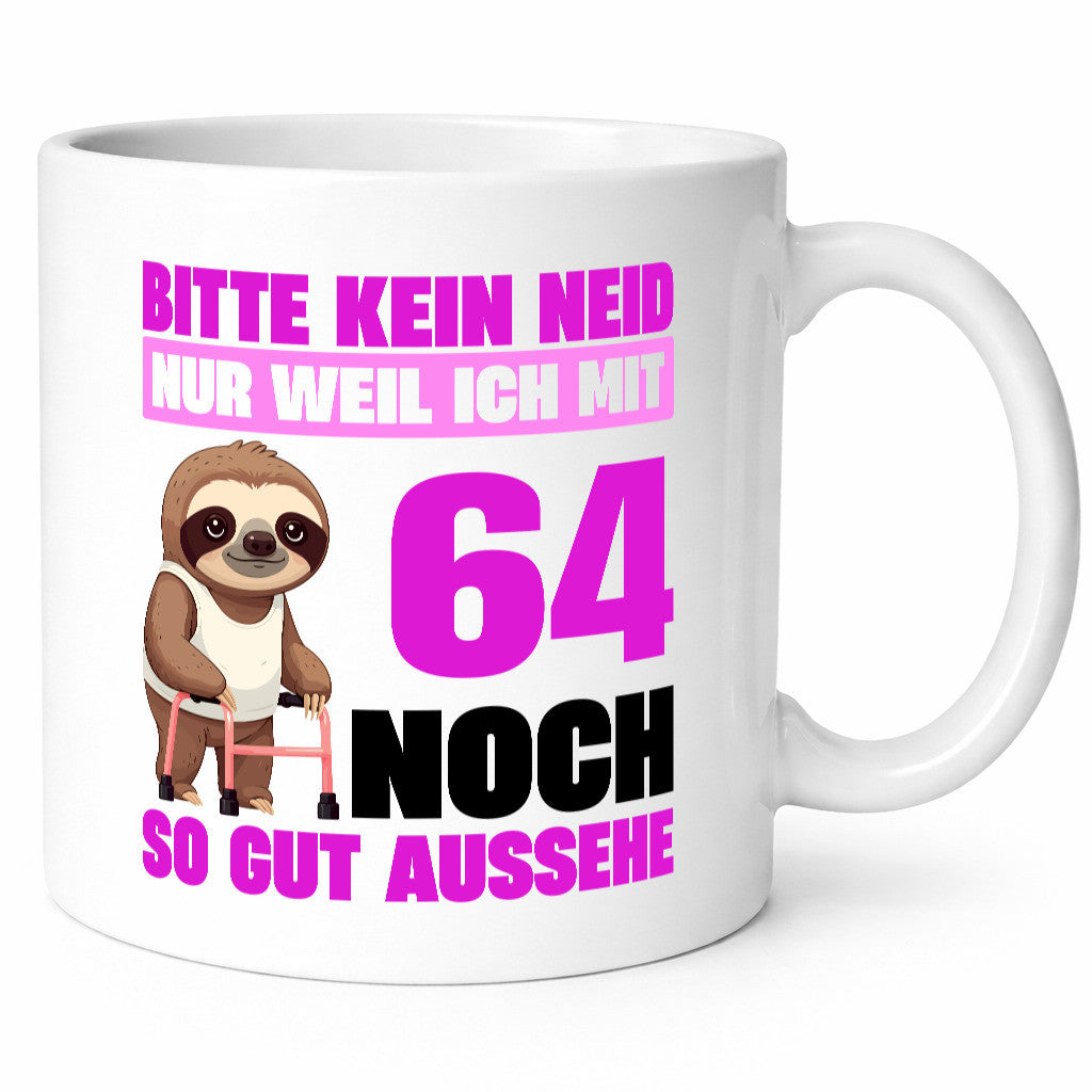 64. Geburtstag | Bitte kein neid Faultier 64 Jahre v2 lustiger Spruch Geschenk