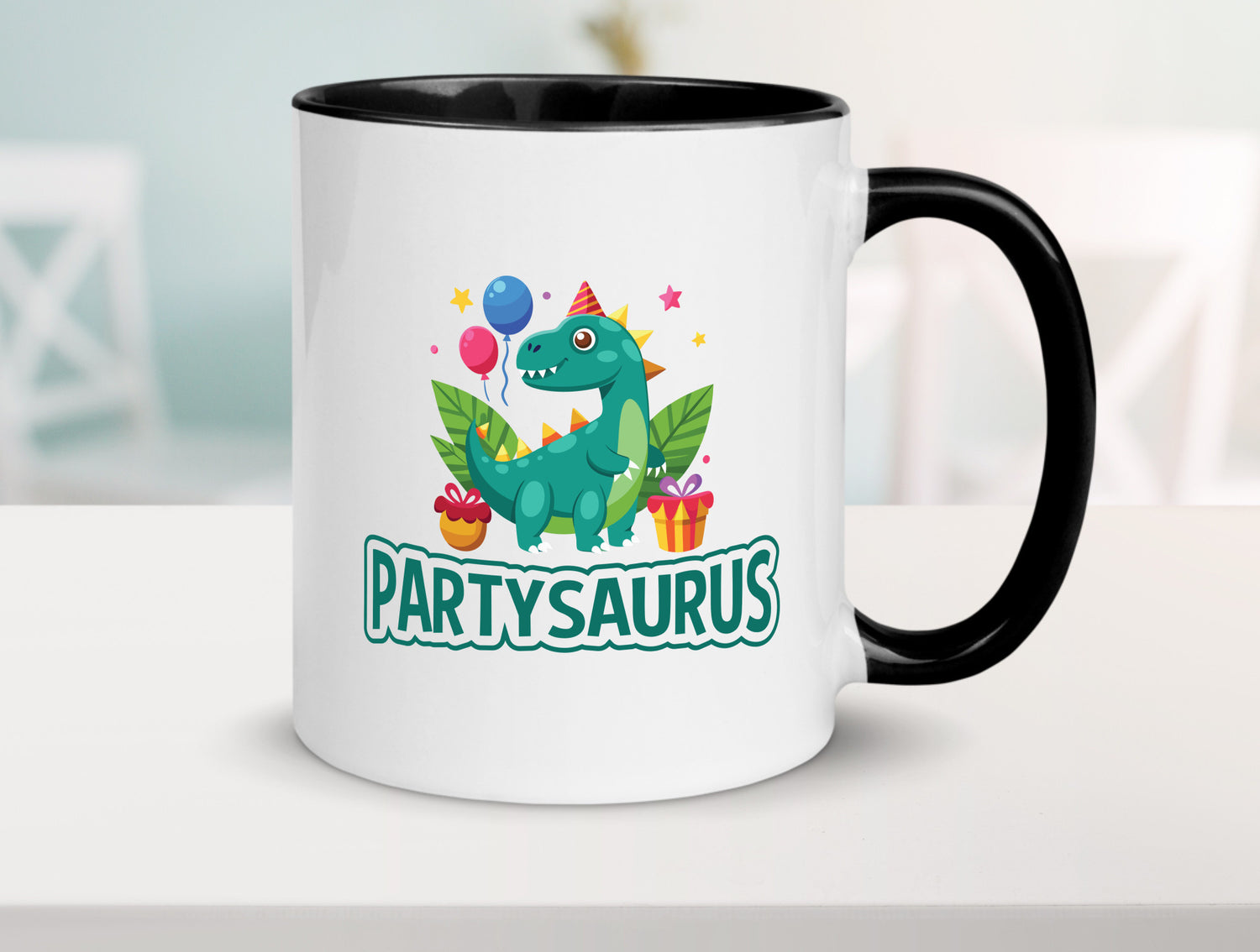 Partysaurus | Geburtstag Dinosaurier Luftballon Geschenkidee Humor Tasse
