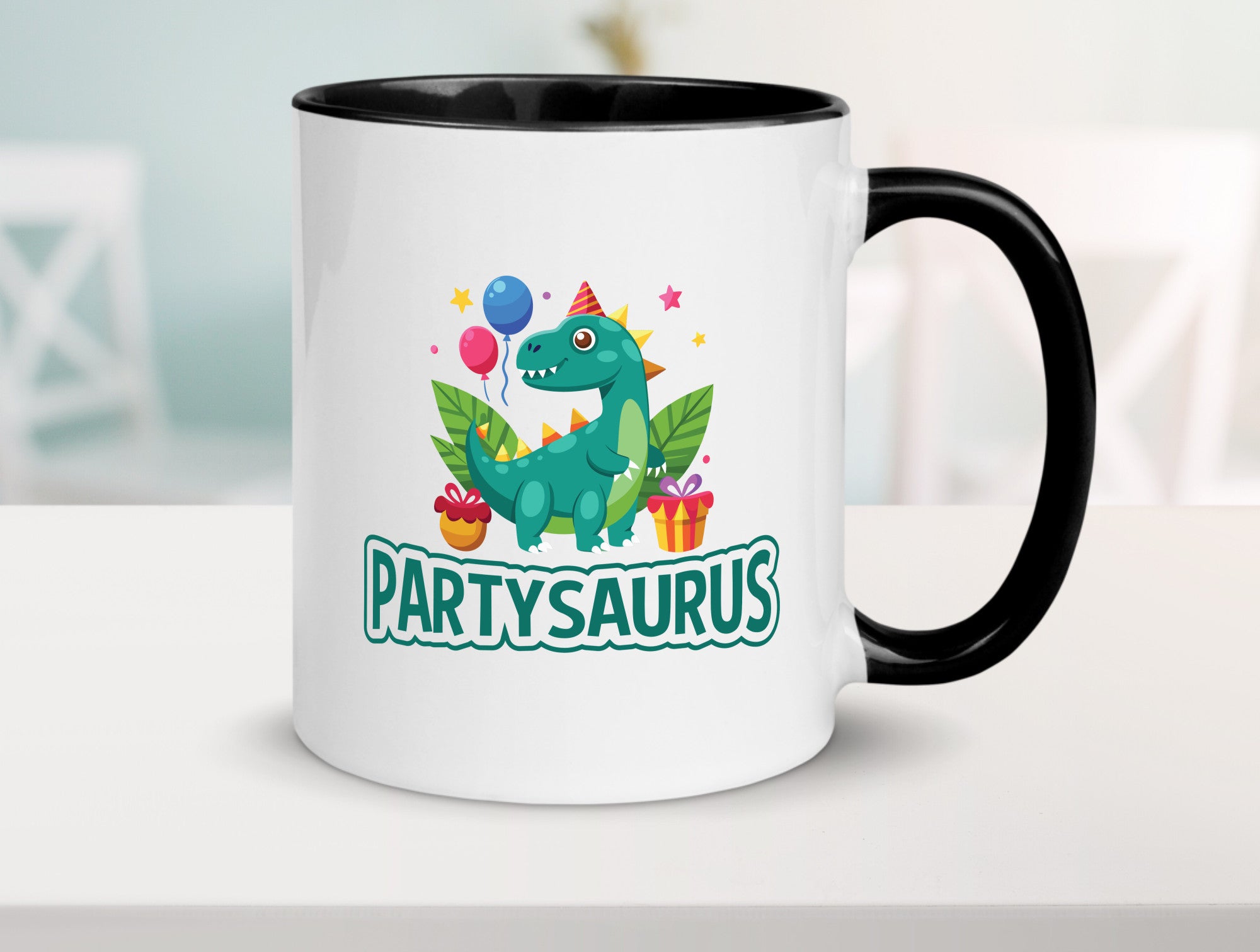 Partysaurus | Geburtstag Dinosaurier Luftballon Geschenkidee Humor Tasse