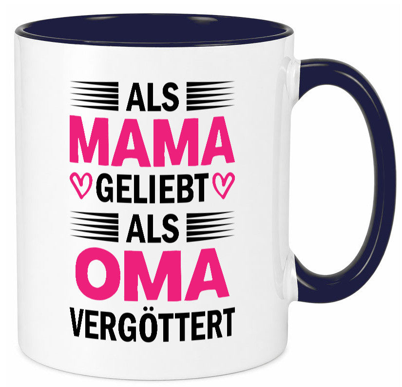 Als oma Vergöttert | Muttertag mama Großmutter Humor Familie Geschenkidee Tasse