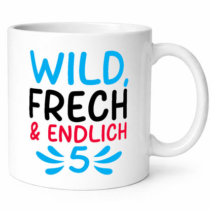 5. Geburtstag | 5 Jahre Wild &amp; Frech Geschenkidee Humor Tasse