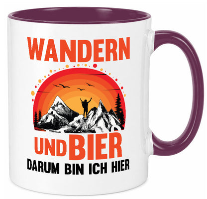 Wandern und Bier darum bin ich hier | lustiger Spruch Geschenk Humor