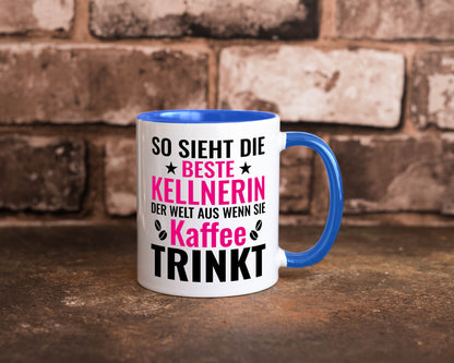Kaffee trinkt: Kellnerin | Beruf kellnern Bedienung Humor Arbeit Kollegen Büro