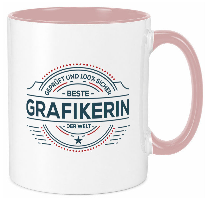 Geprüft und sicher: Grafikerin | Grafik Design Humor Geschenkidee Tasse