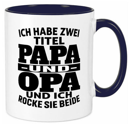 Ich habe zwei Titel Papa und Opa | Rock sie Großvater Humor Familie Tasse
