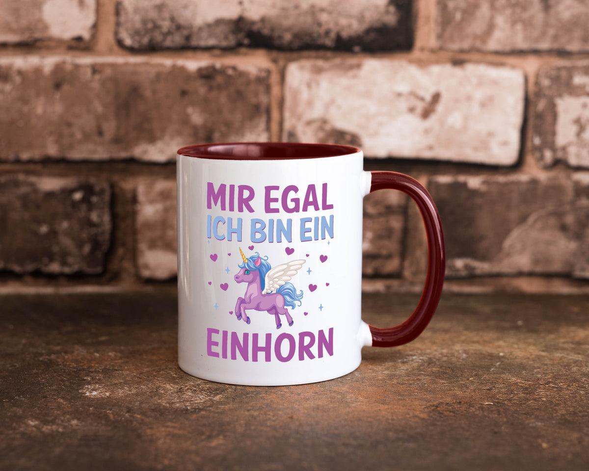 Mir egal, ich bin ein Einhorn| Herzen Geschenkidee Humor Tasse