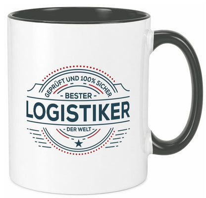 Geprüft und sicher: Logistiker | Beruf Logistik Humor Arbeit Kollegen Büro Tasse