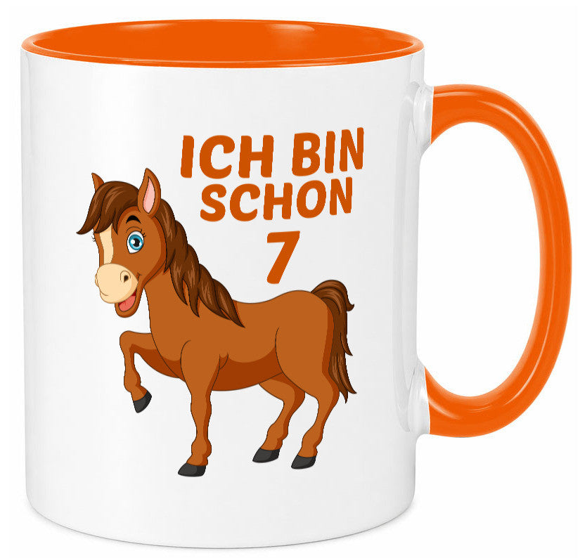 7. Geburtstag | Ich bin schon 7 Pferde Pony Humor Geschenkidee Tasse