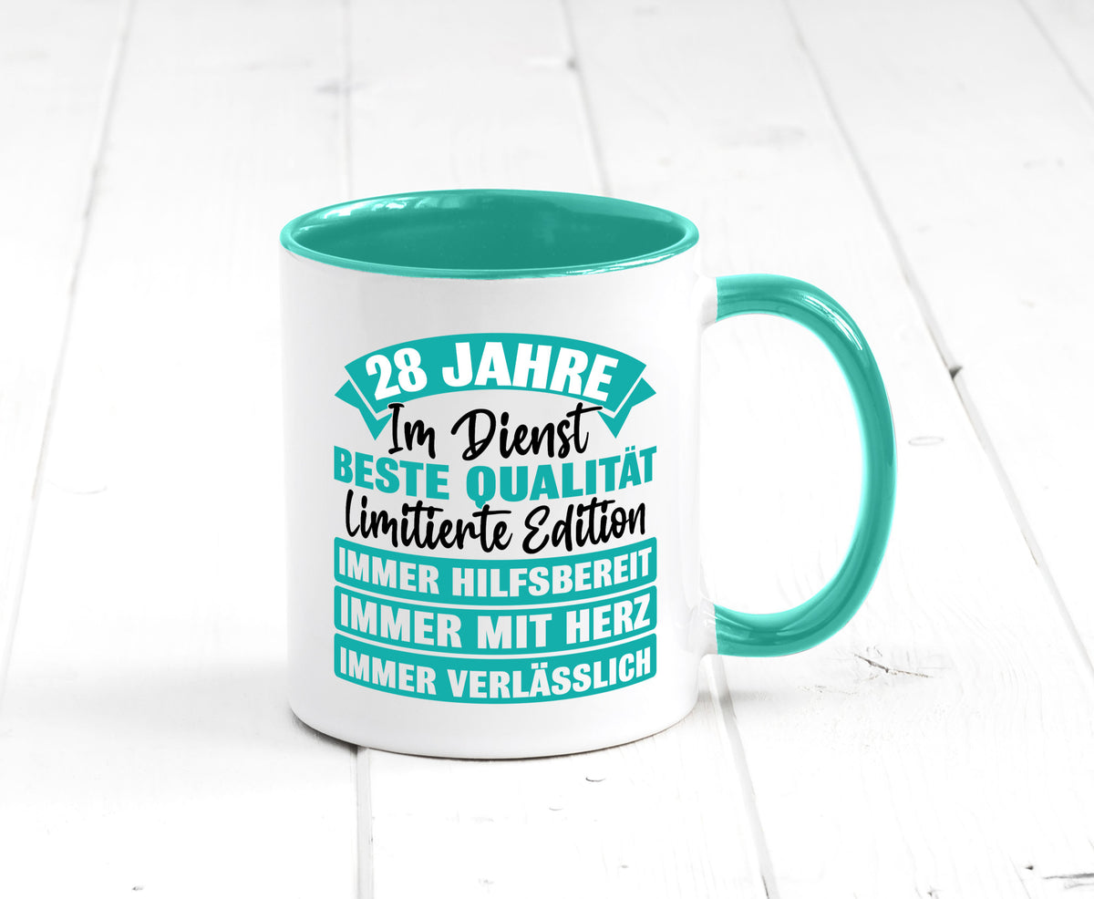 28 Jahre im Dienst | Jubiläum Arbeit lustig Kollegen Büro Geschenk Tasse