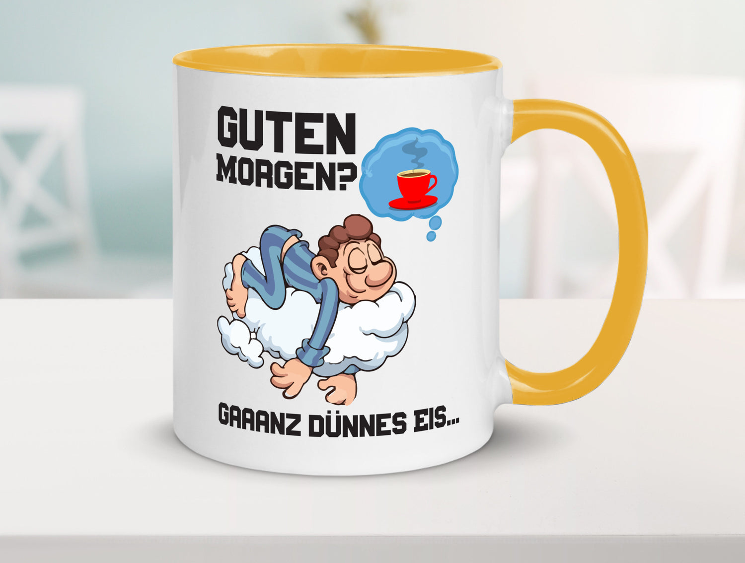 Ganz dünnes Eis | Morgenmuffel Tasse Kaffeetrinker Geschenkidee Humor