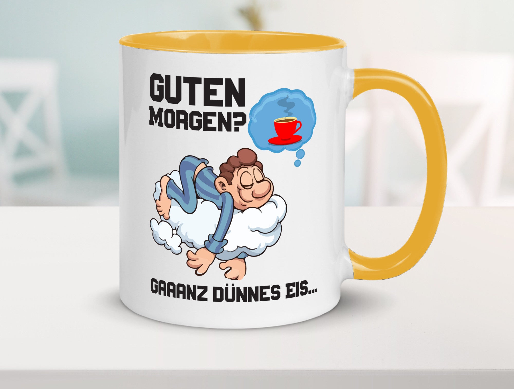 Ganz dünnes Eis | Morgenmuffel Tasse Kaffeetrinker Geschenkidee Humor