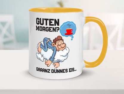Ganz dünnes Eis | Morgenmuffel Tasse Kaffeetrinker Geschenkidee Humor
